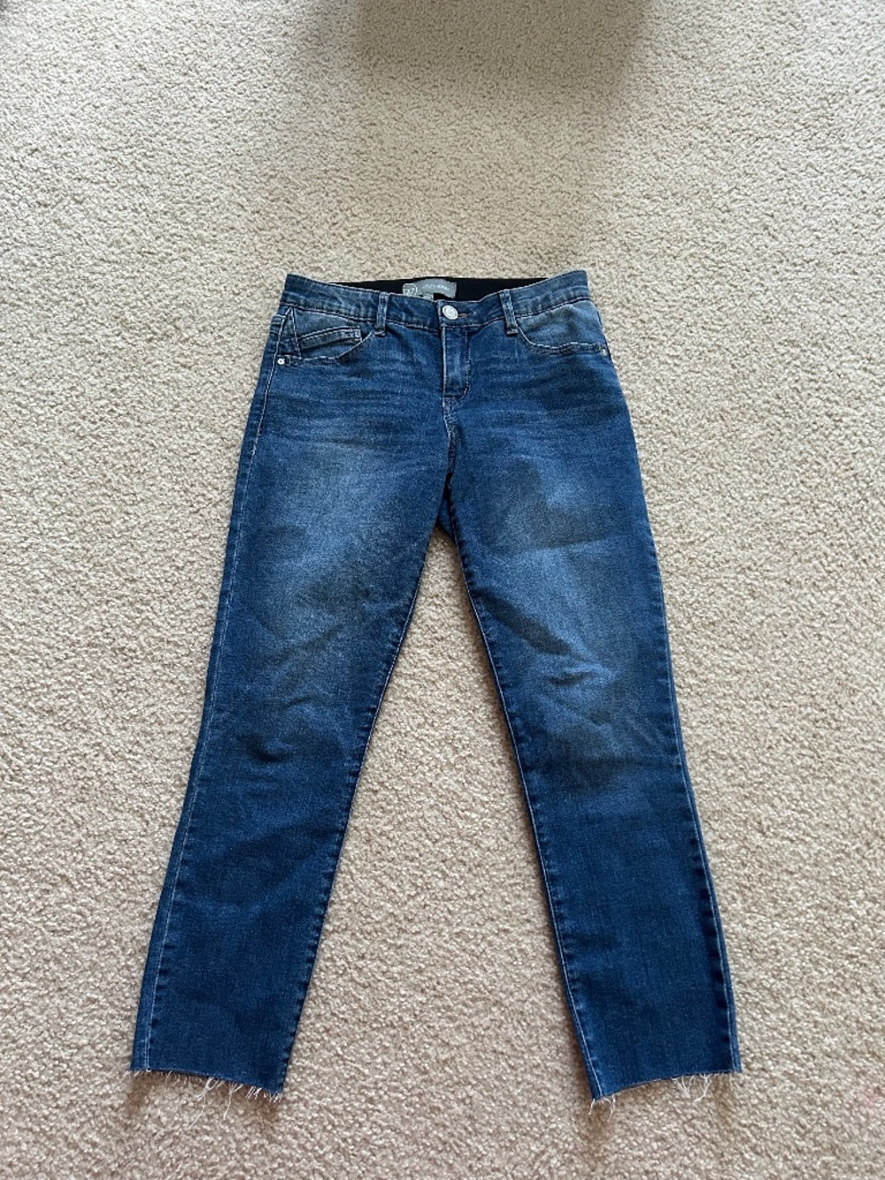Wit & Wisdom Mid-Rise Ankle Skinny Raw Hem Jeans Sz 4 Petite